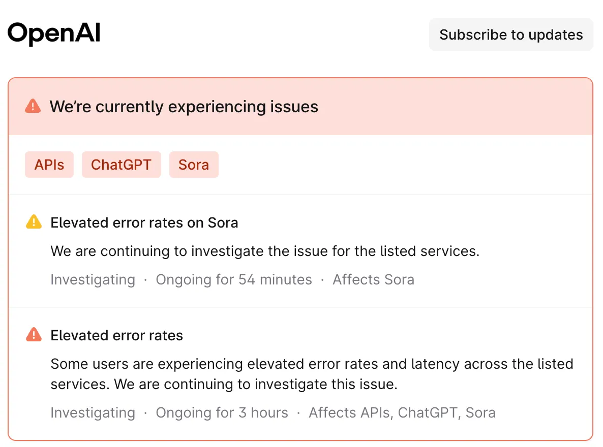 ChatGPT 全球中断已持续数小时——这是我们所了解的情况
