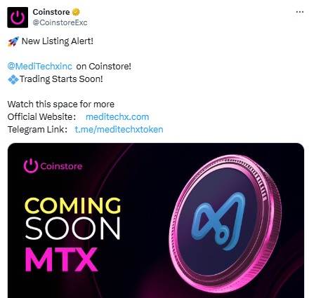 MediTechX Coinstore即将推出:MTX上线价格预测